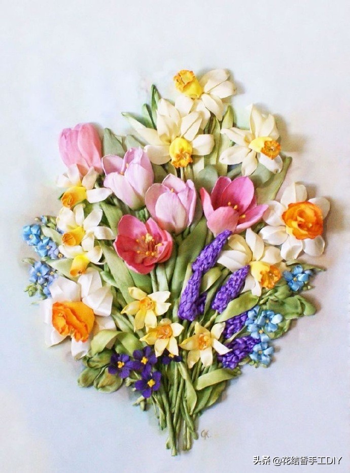 丝带绣基本针法,丝带绣绣法大全教程