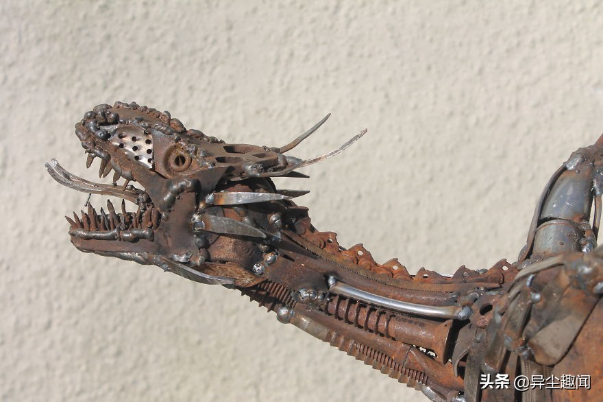 创意废旧零件铁艺雕塑,100种金属工艺品图片大全