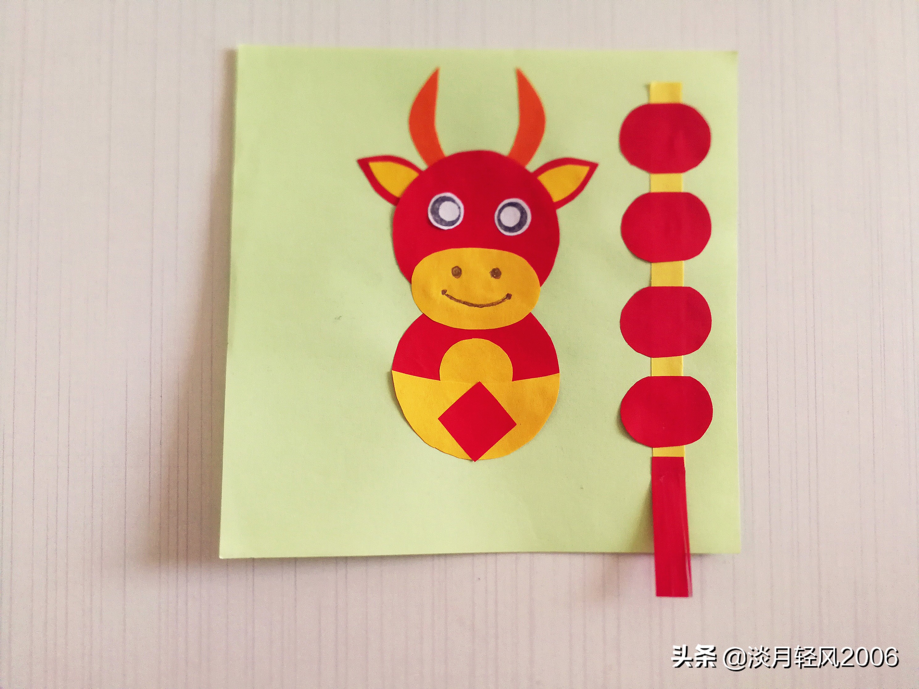 新年贺卡手工2021牛年,2021年牛年贺卡