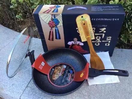 韩国新升级款麦饭石不粘锅大炒锅,韩国正宗麦饭石炒锅