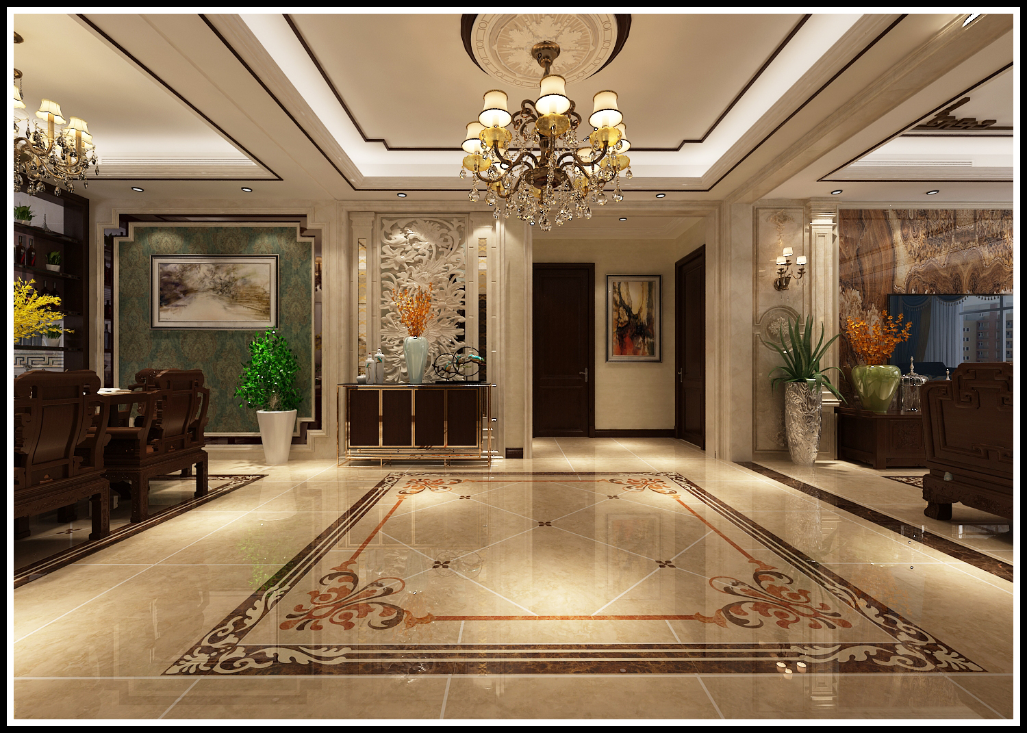 百合御都130平装修效果图,张店绿城140平米装修效果图