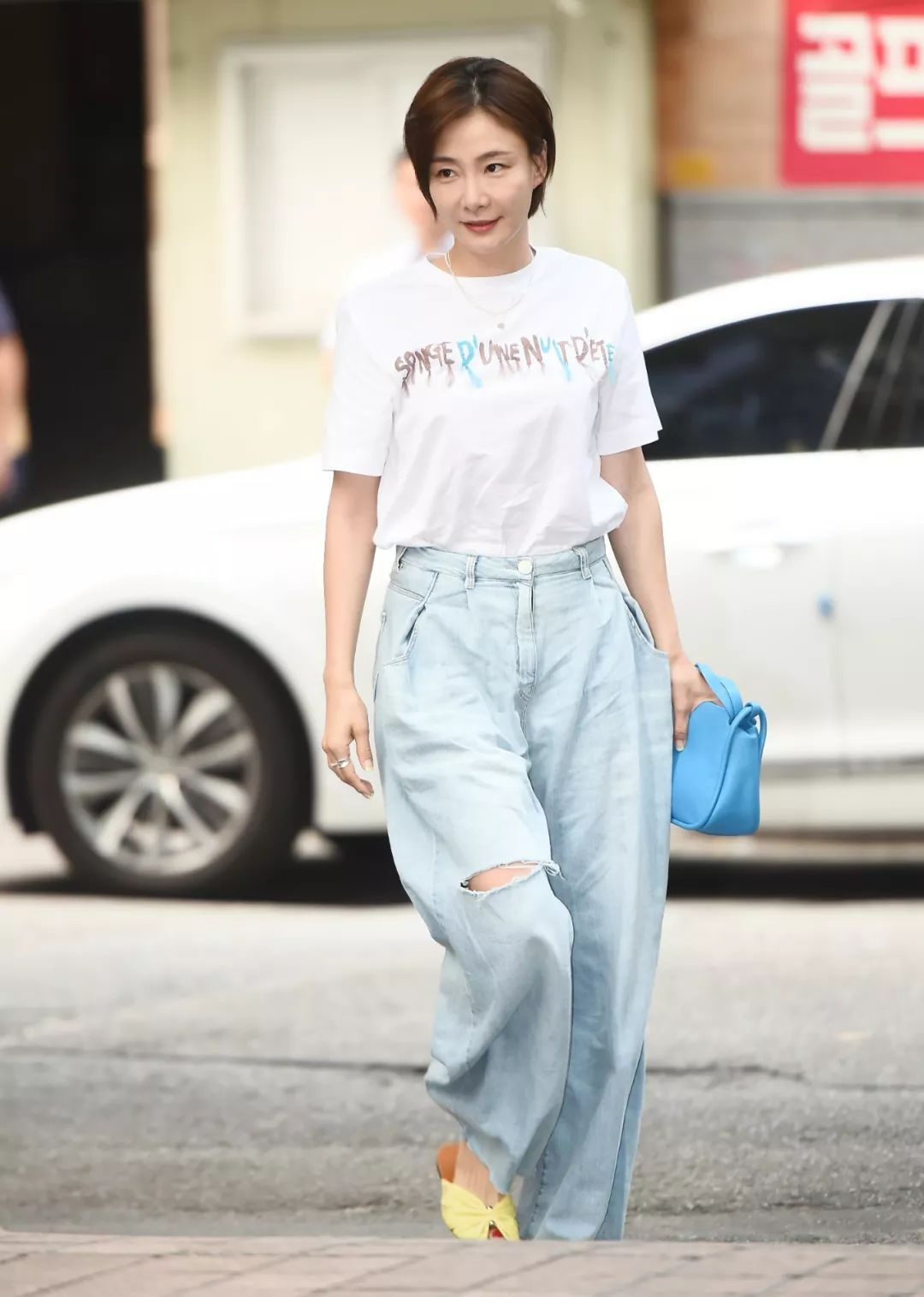 女明星夏季清爽干净穿搭,女明星穿着很清新