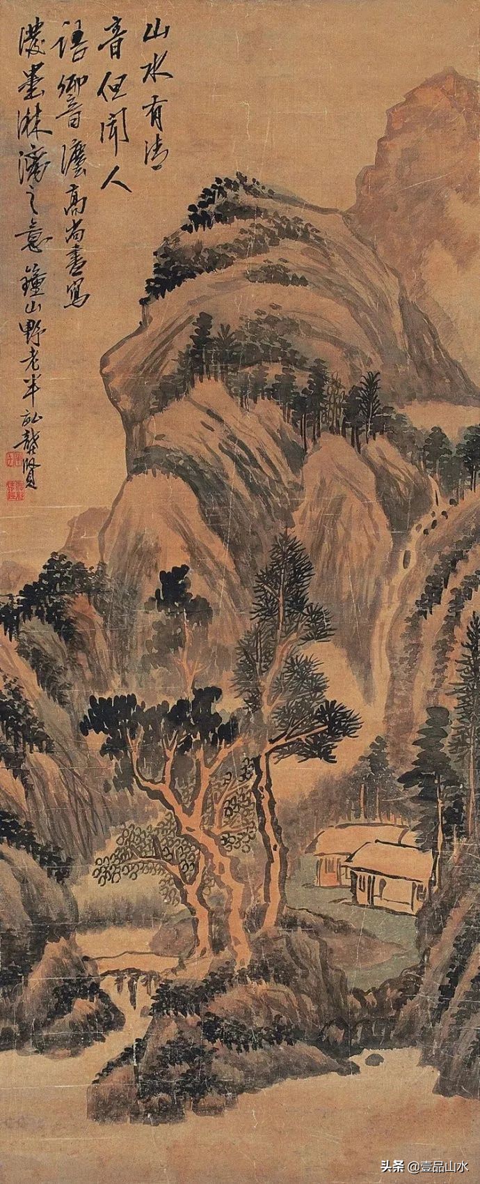 最真实的国画山水画,当代国画山水中的点景人物