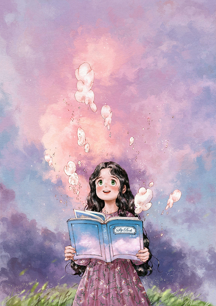 韩国插画师森林女孩日记图文,水彩插画森林女孩日记