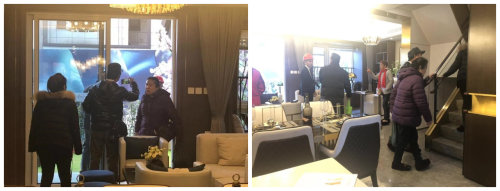 下雨也挡不住顾客们进店,下雨也阻挡不住客户看房的热情