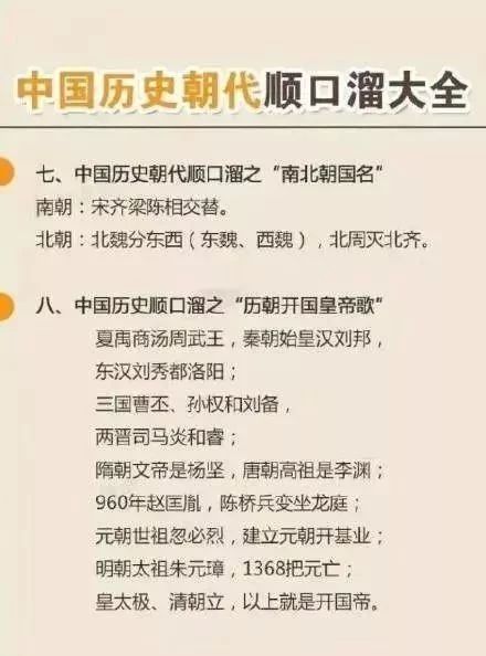 老外编的中国历史朝代顺口溜,涨知识中国历史朝代顺口溜大全