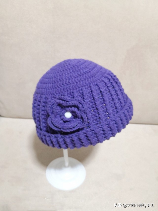钩针编织冬季中老年帽子教程,钩帽子的视频冬天老太太帽子钩法