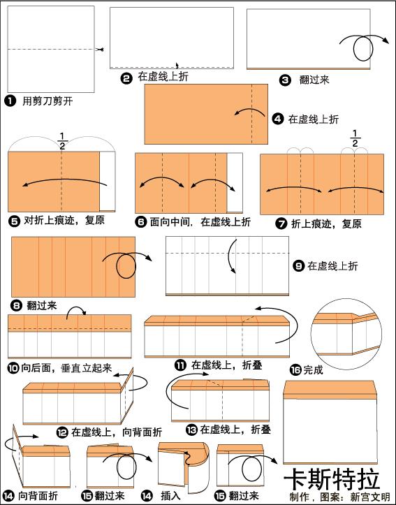 手工大全简单又漂亮折纸生日盒子,折纸大全儿童比较适合当礼物