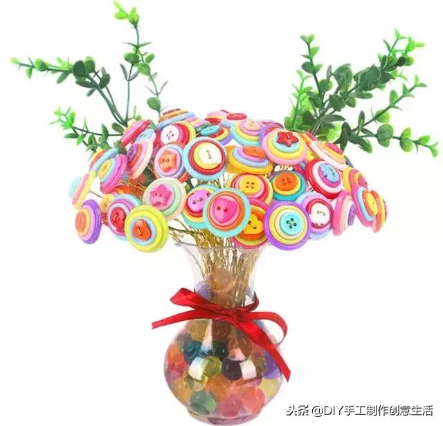纽扣旧物改造篮子,旧物改造牛仔布做钥匙扣