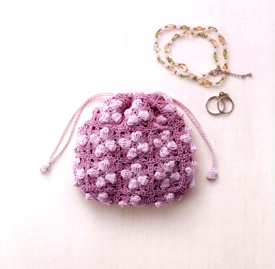 单肩斜挎钩针包包图解大全,郁金香包包钩针教程图解