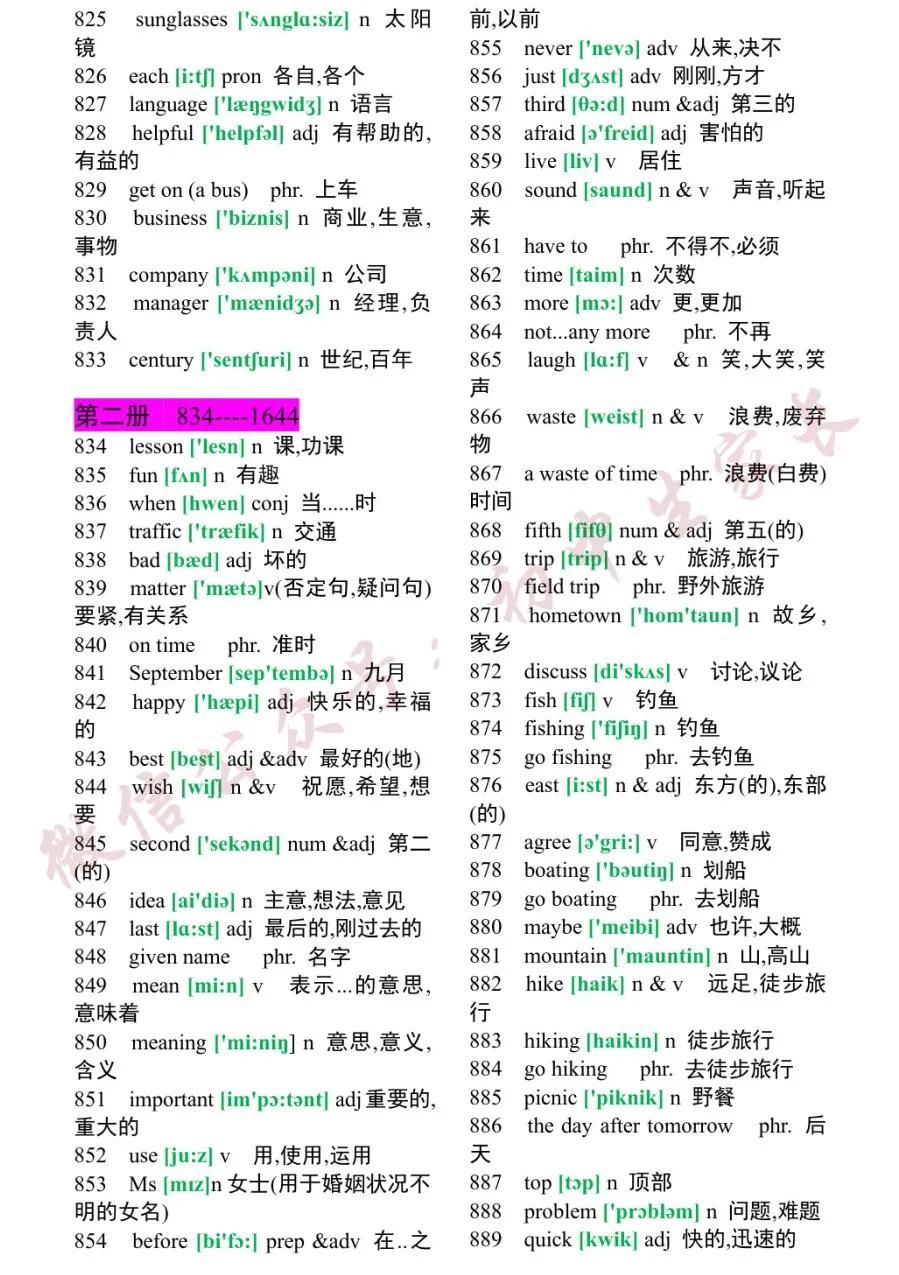 初中英语2182个单词大全,初中英语单词必背1600书籍推荐
