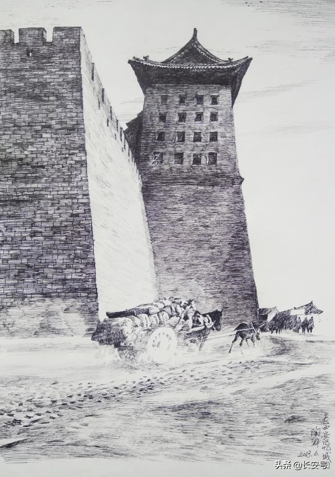 手绘老西安,西安手绘名胜古迹