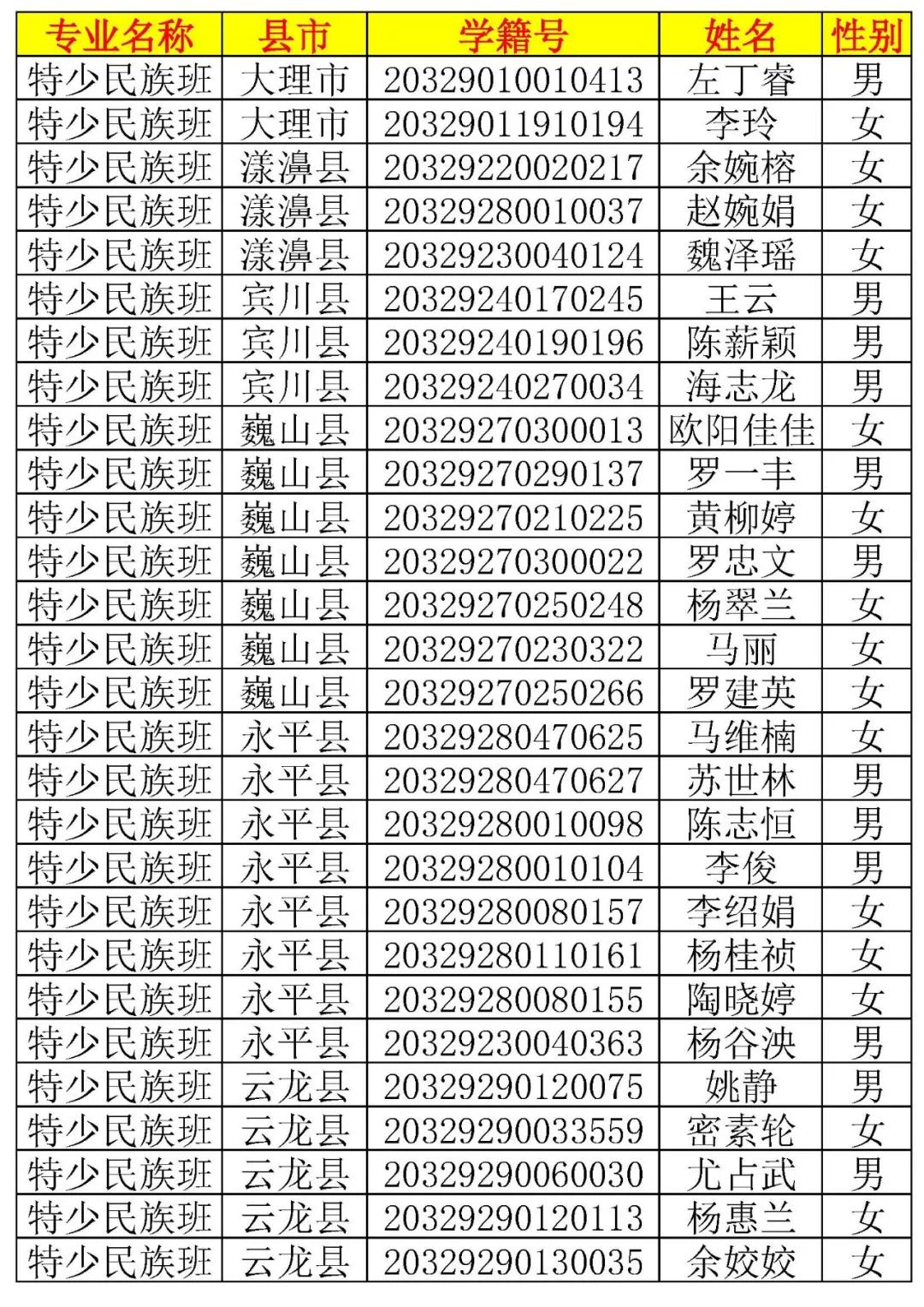 大理新世纪中学高一新生录取名单,大理新世纪中学2006高15班