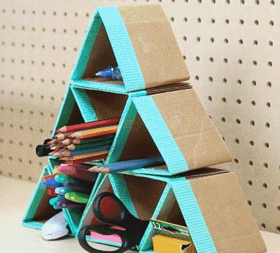 废旧纸箱制作小屋教程,手工老师做的东西