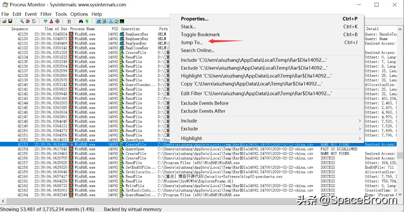 四十九，Procmon软件基本用法及文件进程、注册表查看