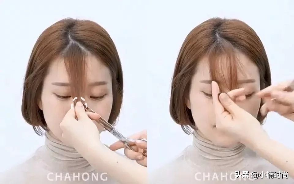 发型师法式刘海鬓角修剪教程,发型师剪法式刘海教程网红