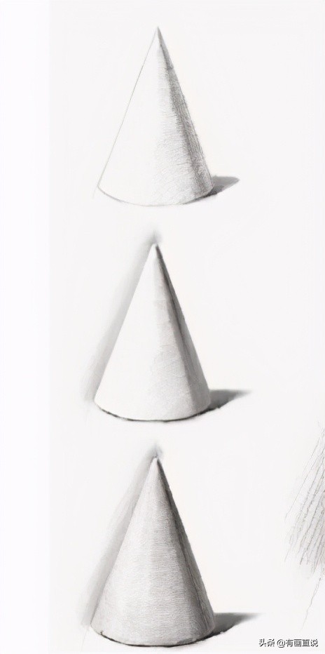 素描石膏体基础入门,素描圆锥基础入门