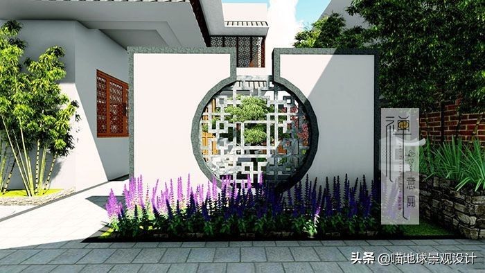 十个绝美别墅庭院墙设计,别墅边户庭院景观设计效果图