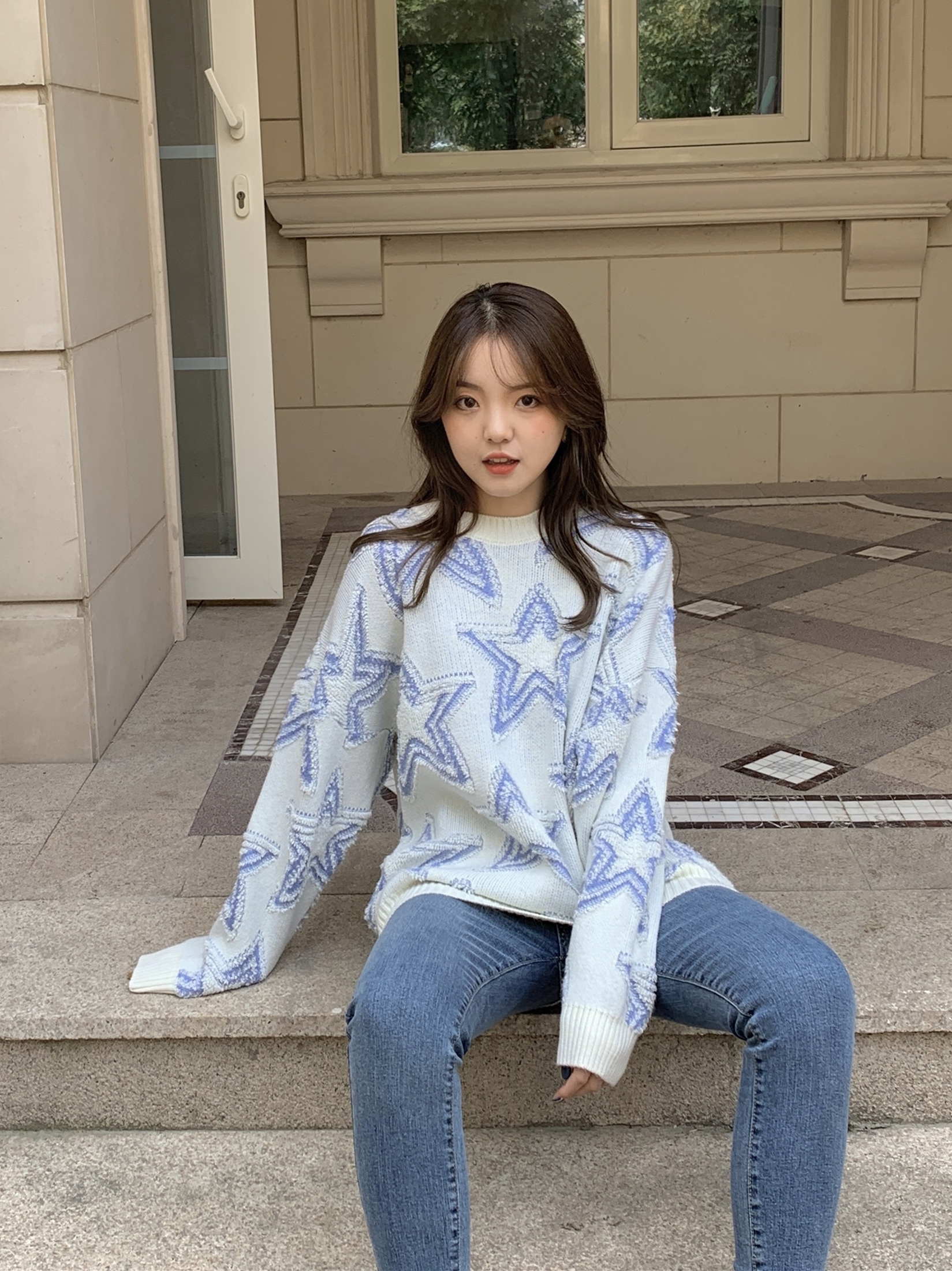 可爱慵懒毛衣穿搭,可爱慵懒毛衣中长