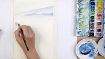 夏日清新简单水彩教程,最简单的水彩风景画法