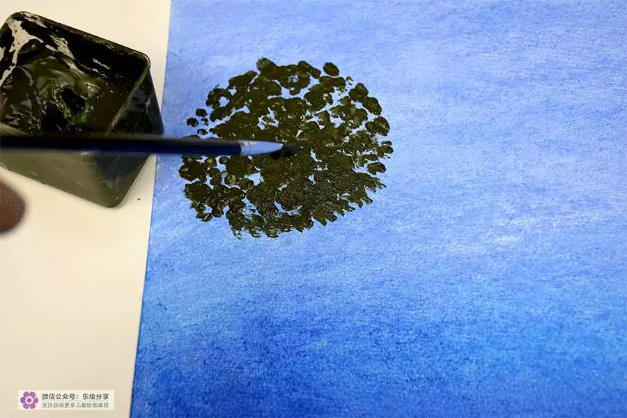 水粉点画法风景图片,水粉点画法风景