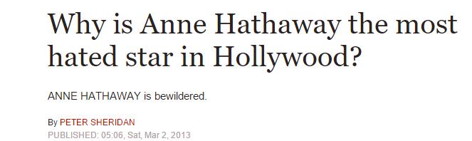 安妮海瑟薇为什么叫美国甜心,美国人现在对安妮海瑟薇的态度