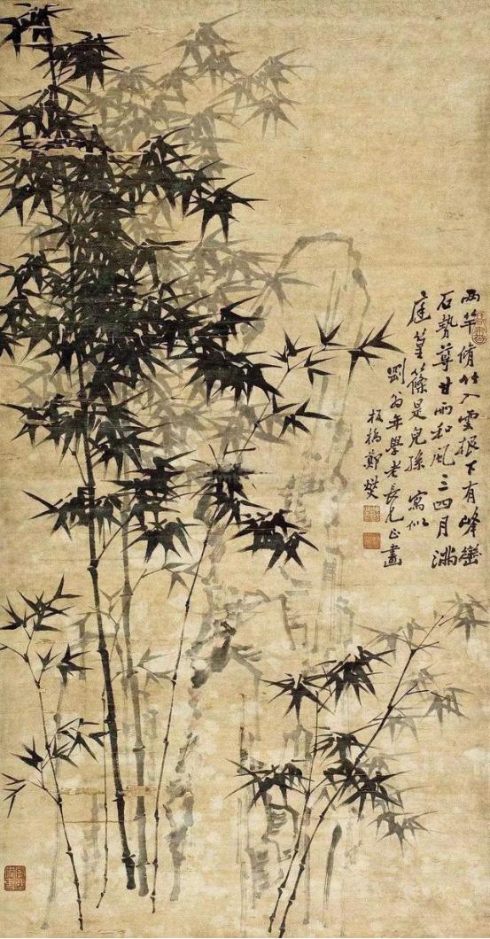 郑板桥听竹图高清大图,郑板桥竹子画欣赏三百字