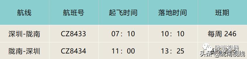 陇南机场最新航班时刻表,陇南机场2022年夏季航班表