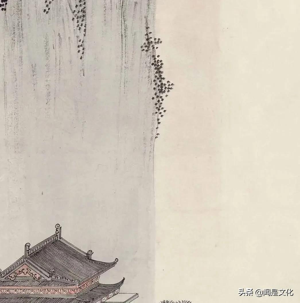 国画清供图作品欣赏,山松楼阁图国画