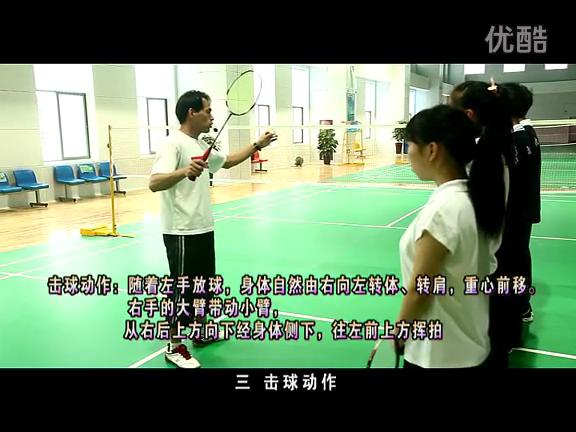 新手入门羽毛球发球视频,讲解示范正手发高远球动作
