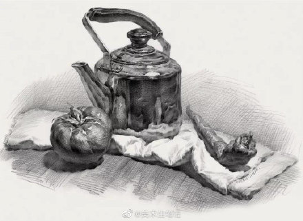 金属质感怎么画素描,素描静物光影详解