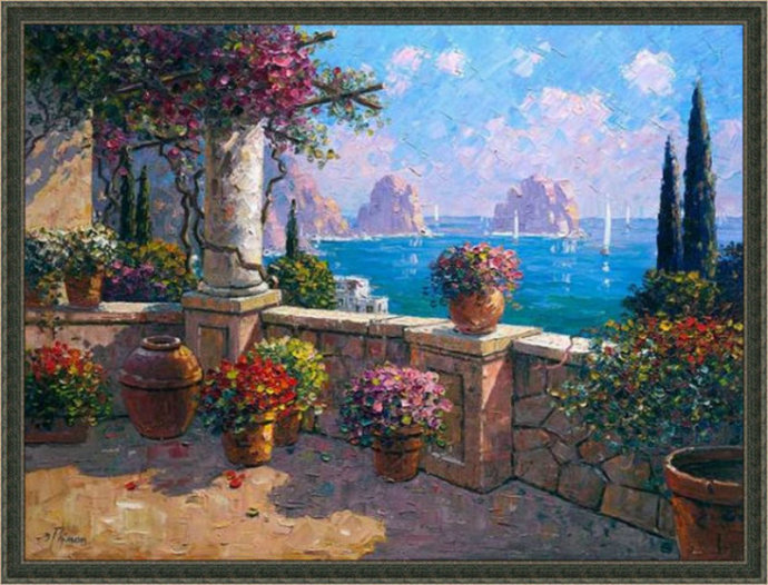 唯美风景油画图片大全,油画花朵唯美风景