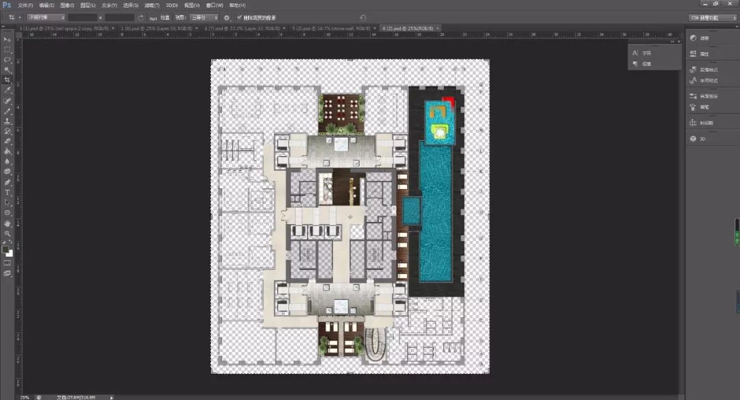 室内设计ps彩色平面图素材下载,ps室内平面图图库