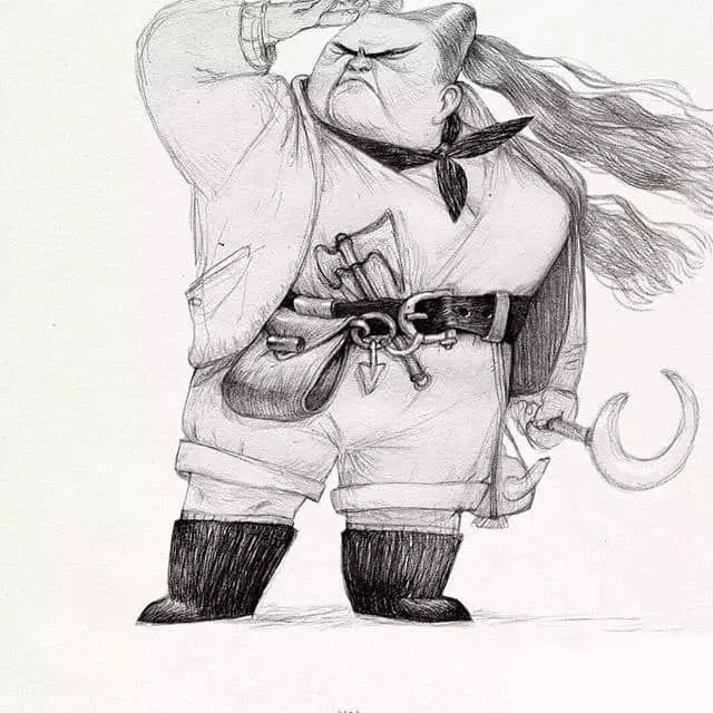 画动漫人物黑白插画素描,超级可爱的素描画