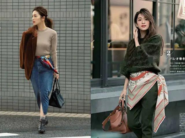 当第一阵秋风吹起，懂得用好丝巾的女人，怎么看都有“高级感”