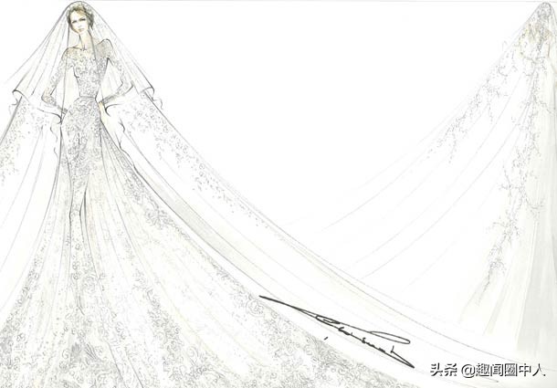 各种款式的婚纱手稿图,人鱼婚纱设计手稿