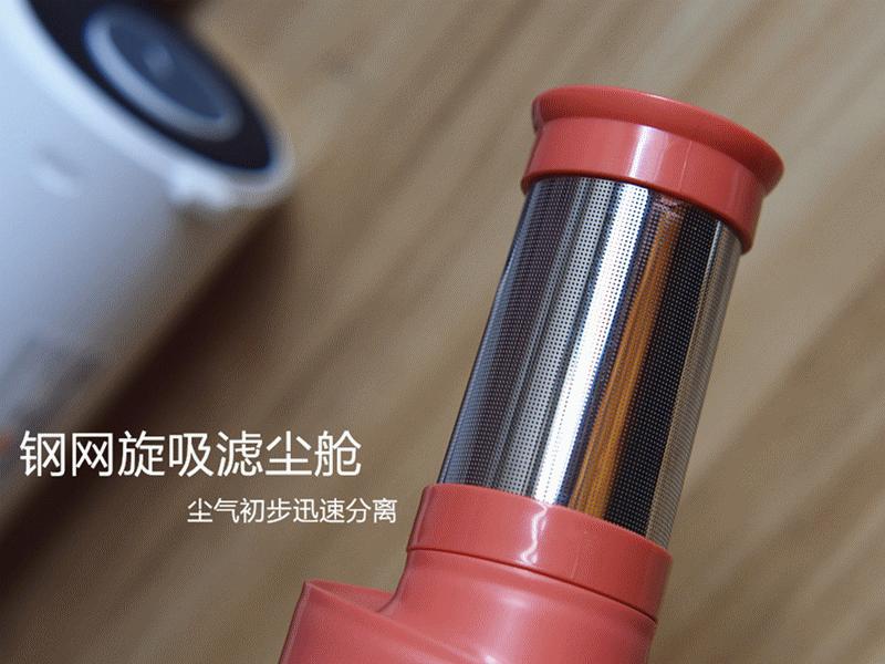 老表买了个小米有品上299的：德尔玛环吸背式吸尘器