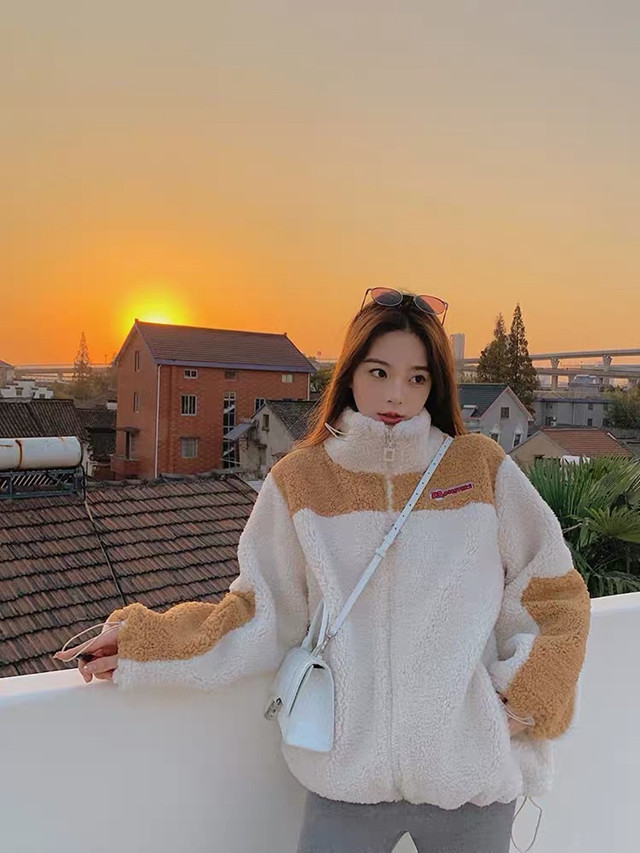 70后洋气羊羔毛外套,洋气羊羔毛外套