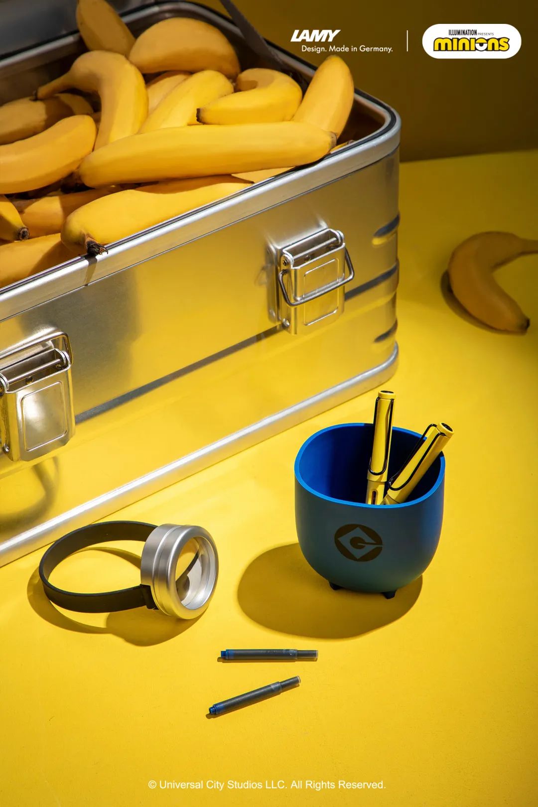 凌美环球影城联名钢笔,环球影城小黄人联名手办